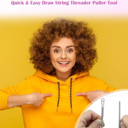 Spring Drawstring Threader,4Pcs Flexible and Elastic Drawstring Threader Tool DIY Rope Threader Clip Hoodie String Replacement Drawstring Puller for Sweatpants,Shorts,Jackets,Coat