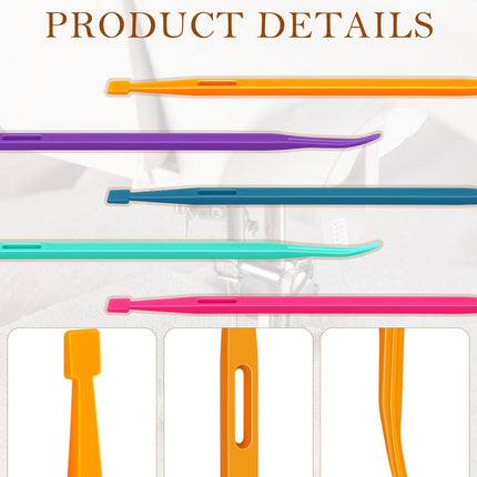 Drawstring Threader Tool,5Pcs Purple Thang Sewing Tool with Storage Bag Plastic Sewing Stiletto Tool Rope Threader Multifunctional Sewing Accessories for Craft Quilting Supplies