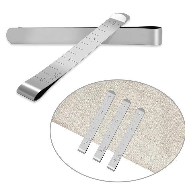 5Pcs Sewing Clips Stainless Steel Hemming Clips with 3 Inch Scale Sewing Ruler Metal Sewing