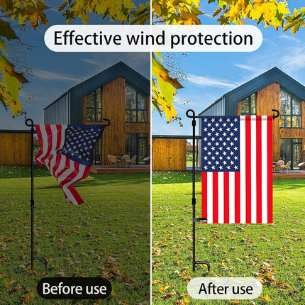 HOOSUN 10 Pack Garden Flags Clips And Stoppers,Tiger Clips For Garden Flag Holder,Rubber Stoppers Yard Flag Holder Clip for Small Flags Pole 4th of July Accessories