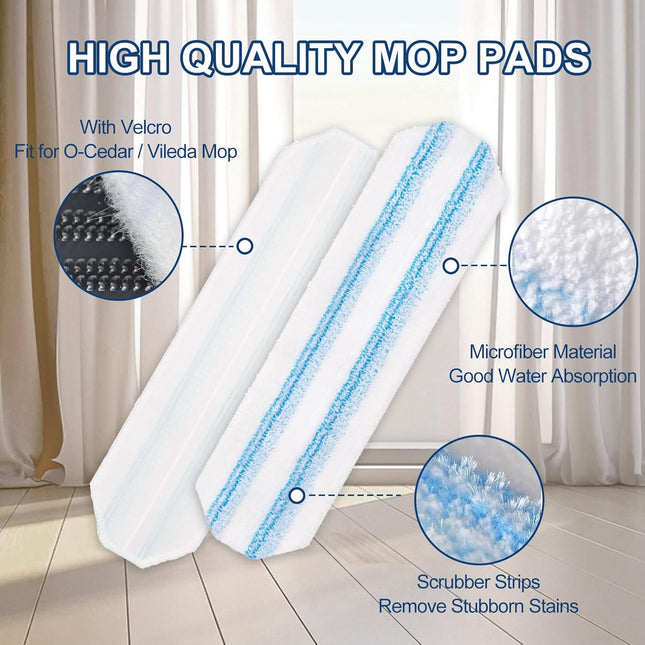 H2prO Mop Pads Replacements Compatible with Flat Mop System Replace Mop Heads for Mop Machine Washable (4 – product detail
