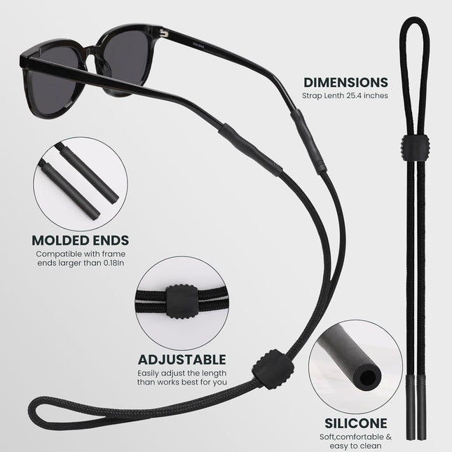 3 Pcs Glasses Strap-Adjustable Eyeglass Holders for Men Women and Kids – product detail