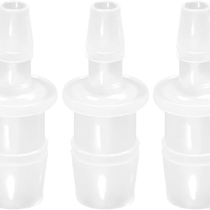 Plastic Hose Barb Reducer Pipe Fittings, 1/2" to 1/4" Hose ID Connectors Joint Splicer Mender Adapter Union Boat Water Air Aquarium O2 Fuel (Pack of 3)