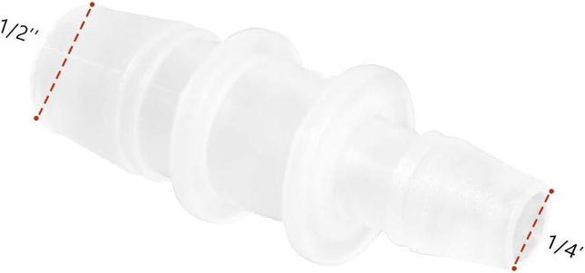 Plastic Hose Barb Reducer Pipe Fittings 1/2 to 1/4 Hose ID Connectors Joint Splicer Mender Adapter Union – product detail