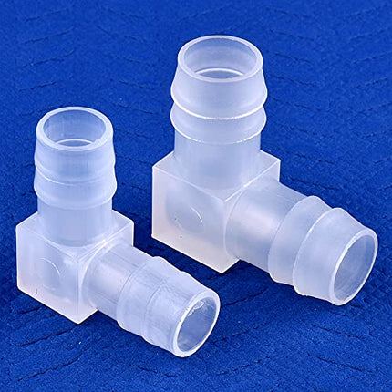 Plastic 1/4” Hose ID 90 Degree Elbow Barb Fitting, 6 Pcs Equal Barbed Joint Splicer Mender Adapter Union Adapter for Boat Aquarium