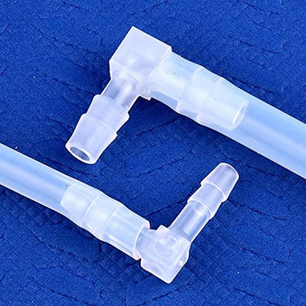 Plastic 1/4” Hose ID 90 Degree Elbow Barb Fitting, 6 Pcs Equal Barbed Joint Splicer Mender Adapter Union Adapter for Boat Aquarium