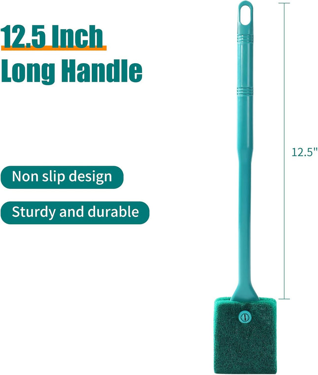 Fish Tank Cleaning Tools Aquarium Double Sided Sponge Brh Algae Scraper Cleaner with Long Handle – product detail