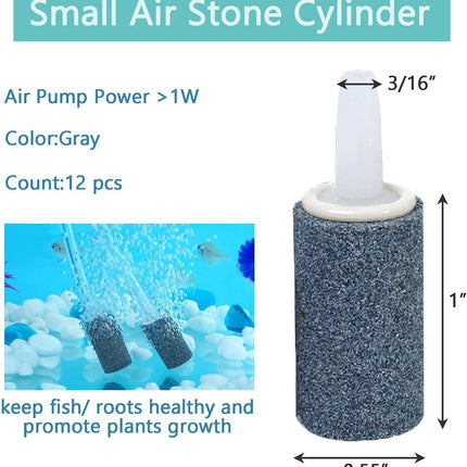 Aquarium Air Stones 1 inch 12 Pack, Bubble Stone, Aerator Bubble Differ, Air Pump Accessories for Aquariums, Fish Tanks, and Hydroponics
