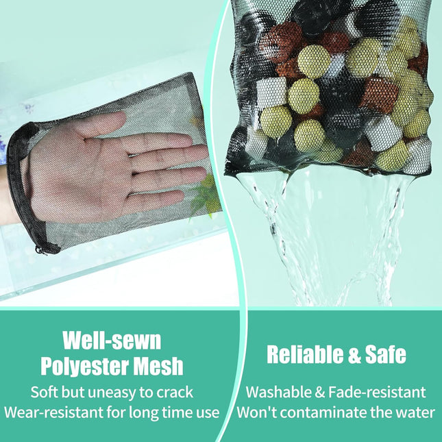 10pcs Aquarium Filter Media Bags Fish Tank Coarse Mesh Bags with Plastic Zipper for Activated Carbon(5.5 x – product detail