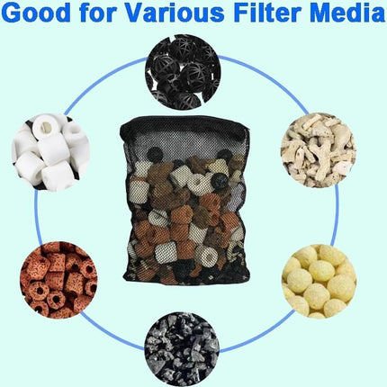 10pcs Aquarium Filter Media Bags, Fish Tank Coarse Mesh Bags with Plastic Zipper for Activated Carbon(5.5" x 8")