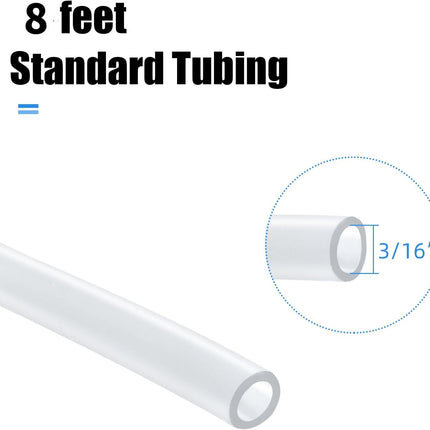 Aquarium Tubing 8 Feet, Airline Tubing, Standard 3/16” Air Hose for Fish Tank Air Pump,Hydroponics and Pond,Clear