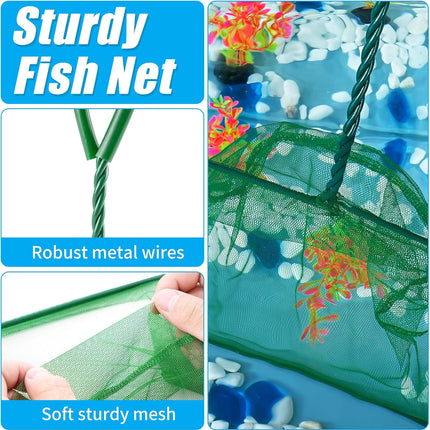 8 Inch Aquarium Fish Net, Wastes Skimming Cleaning Tool with Firm Handle for Fish Tanks Small Ponds