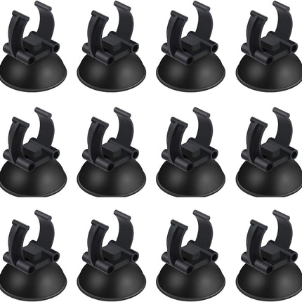 12 Pack Aquarium Suction Cups with Clip Black,for 1" Standard Aquarium Heater, Tubing Hose, Plant Fish Tank