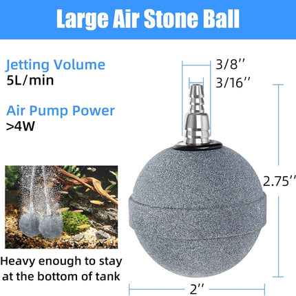 Pond Air Stone 2 Inch, Long Lasting Aerator Oxygen Differ, Air Pump Accessories for Aquarium, Fish Tank, Hydroponics, Ponds and DWC Reservoirs 2 Pack