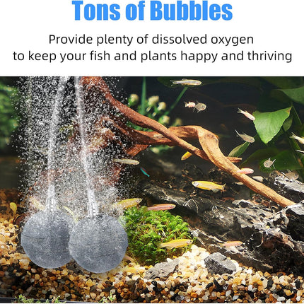 Pond Air Stone 2 Inch, Long Lasting Aerator Oxygen Differ, Air Pump Accessories for Aquarium, Fish Tank, Hydroponics, Ponds and DWC Reservoirs 2 Pack