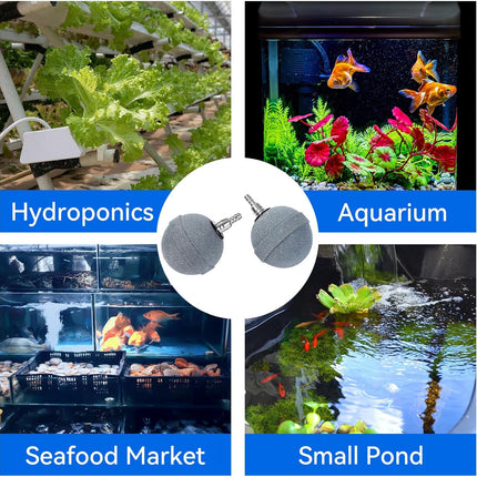Pond Air Stone 2 Inch, Long Lasting Aerator Oxygen Differ, Air Pump Accessories for Aquarium, Fish Tank, Hydroponics, Ponds and DWC Reservoirs 2 Pack