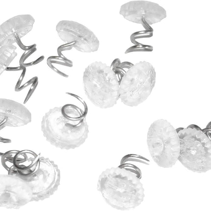 60 Pcs Upholstery Tacks Headliner Pins Clear Heads Twist Pins for Slipcovers and Bedskirts, 0.5 Inches Bed Skirt Pins