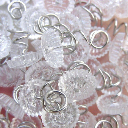 60 Pcs Upholstery Tacks Headliner Pins Clear Heads Twist Pins for Slipcovers and Bedskirts, 0.5 Inches Bed Skirt Pins