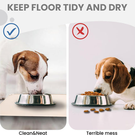 Non-Slip Waterproof Pet Feeding Mat, 20x12 Inch - Silicone Dog & Cat Food Mat with Raised Edge to Stop Food Spills and Water Spills - Dishwasher Safe, Easy Clean