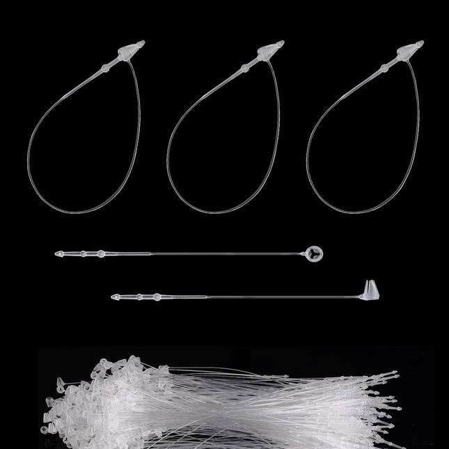 1000Pcs Hang Prices Tag Fasteners 5 Inch Snap Lock Pins Plastic Tags for Clothing Mark Shoe in Clear