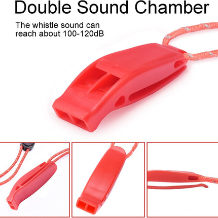 CooBigo 4Pcs Emergency Whistles, Loud Shrill Safety Whistle with Reflective Lanyard for Climbing Hiking Camping Boat Kayak