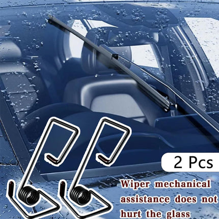 2Pcs Windshield Wiper Arm Pressure Spring Booster, Wiper Arm Pressure Spring Set, Enhance Wiper Performance, Easy Install, Improved Visibility in Rain/Snow - Suitable for All Vehicles