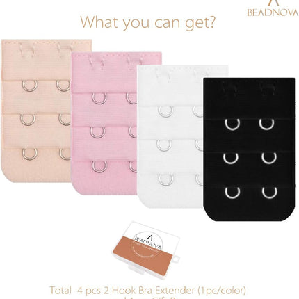 Bra Extender 2 Hook Bra Back Clips Bra Strap Extender Bra Clasp (4pcs)