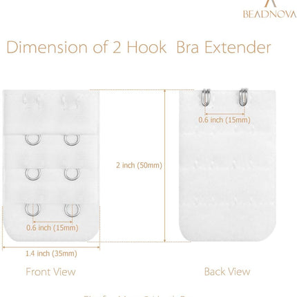 Bra Extender 2 Hook Bra Back Clips Bra Strap Extender Bra Clasp (4pcs)