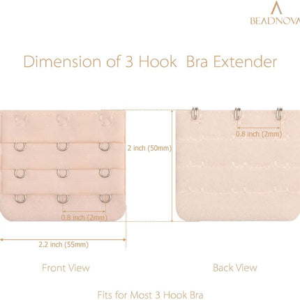 Bra Extender 3 Hook Bra Back Clips Bra Strap Extender Bra Clasp (4pcs)