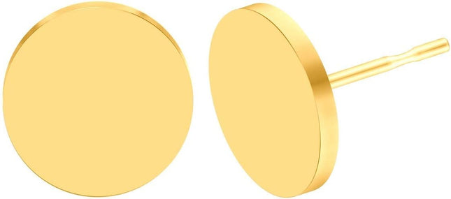 Stud Earrings Flat Post Earrings Circle Piercing Disc Stainless Dot Earrings for Women (2-10mm Gold 1-3