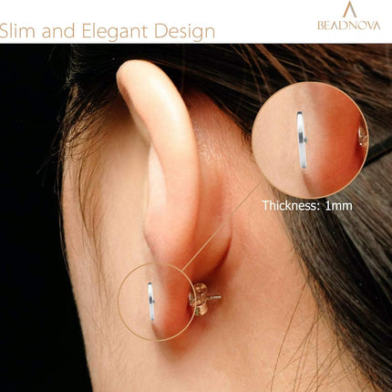 Stud Earrings Flat Circle Piercing Dot Earrings Stainless Disc Post Earrings for Women (2-10mm, Silver, 1-3 pairs)