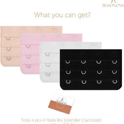 Bra Extender 4 Hook Bra Back Clips Bra Strap Extender Bra Clasp (4pcs)