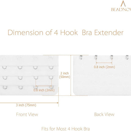 Bra Extender 4 Hook Bra Back Clips Bra Strap Extender Bra Clasp (4pcs)