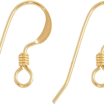 Earring Hooks 4pcs 14k Gold Filled Earring Kits with Rubber Backs Ear Wire Hook for Jewelry Making DIY Ear Post Supplies (4pcs Earwires and 4 pcs Backs)
