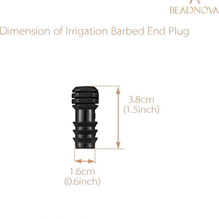 Drip Irrigation Parts 10 Pcs 1/2 Inch Barbed End Plugs Goof Plugs Fittings Drip Line Connectors for 1/2 Inch Irrigation Tubing Garden Watering System (10pcs)