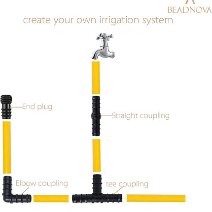 Drip Irrigation Parts 10 Pcs 1/2 Inch Barbed End Plugs Goof Plugs Fittings Drip Line Connectors for 1/2 Inch Irrigation Tubing Garden Watering System (10pcs)