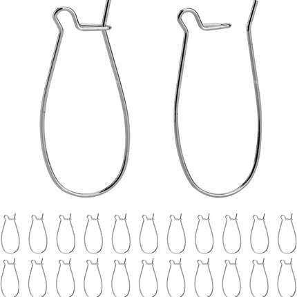 Ear Wire Hooks 60pcs Stainless Steel Kidney Earring Hook Wire Ear Findings for Earring Making Jewelry Making Earwire DIY (25mm, 60pcs)
