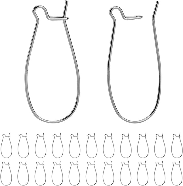 Ear Wire Hooks 60pcs Stainless Steel Kidney Earring Hook Wire Ear Findings for Earring Making Jewelry
