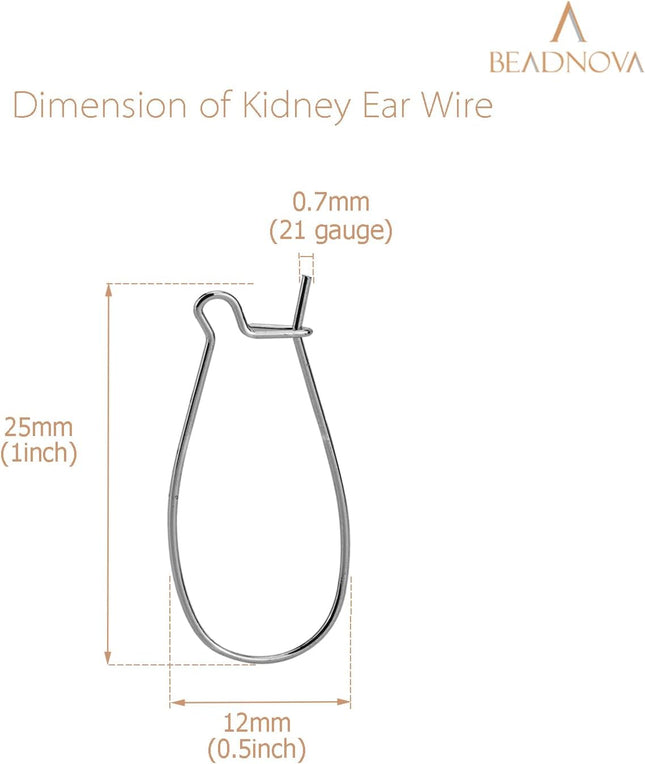 Ear Wire Hooks 60pcs Stainless Steel Kidney Earring Hook Wire Ear Findings for Earring Making Jewelry – product detail