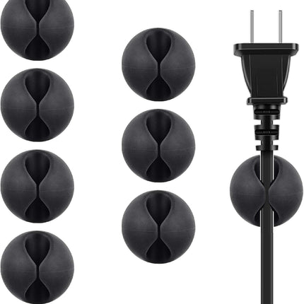 Cable Clips Cord Organizer Cable Management Wire Cord Holder 1 Slots Adhesive Wire Holder for Car Charging Accessory PC Office Home (Black, 8 pcs)