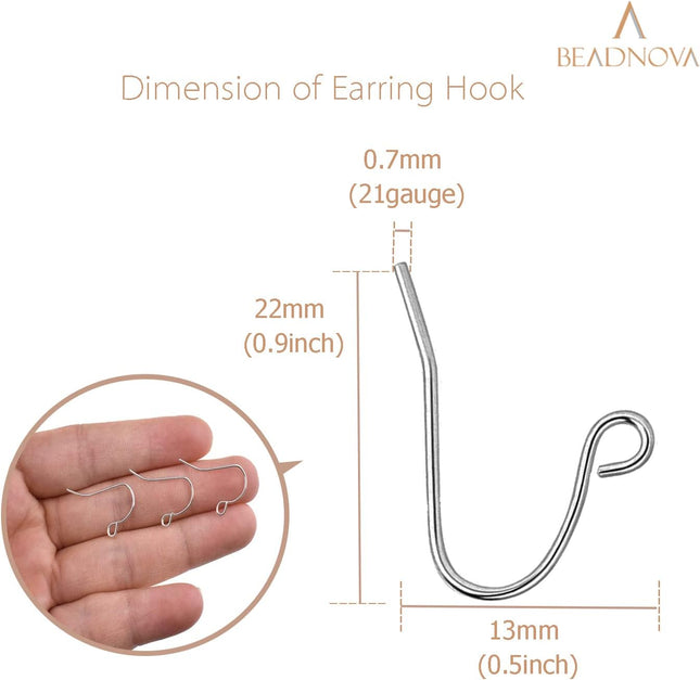 Earring Hooks 150pcs Stainless Steel Ear Wire Kits with Rubber Backs Earring Hook for Jewelry – product detail