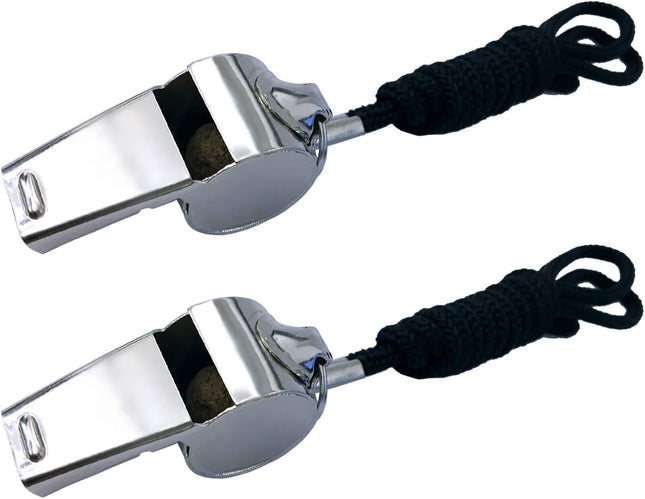 Stainless Steel Whistles with Lanyard Lifeguard Whistle Referee Whistle Metal Sports Coaches