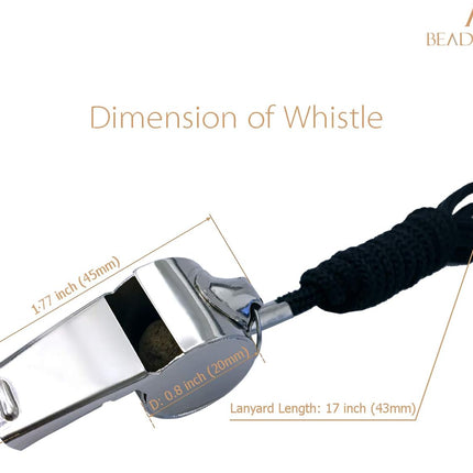 Stainless Steel Whistles with Lanyard Lifeguard Whistle Referee Whistle Metal Whistle Sports Whistle Coaches Whistle