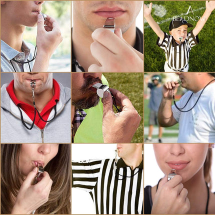 Stainless Steel Whistles with Lanyard Lifeguard Whistle Referee Whistle Metal Whistle Sports Whistle Coaches Whistle