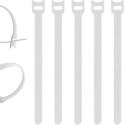 Adjtable Cable Straps Cable Ties Adjtable Cord Wire Organizer for Cord Management (8 Inches, 60 Pieces, White)