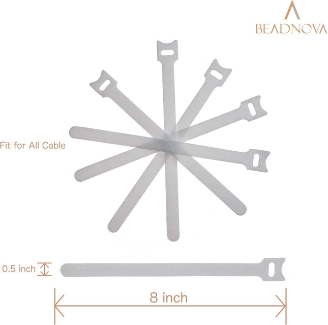 Adjtable Cable Straps Cable Ties Adjtable Cord Wire Organizer for Cord Management (8 Inches 60 Pieces – product detail