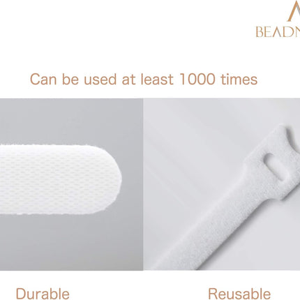 Adjtable Cable Straps Cable Ties Adjtable Cord Wire Organizer for Cord Management (8 Inches, 60 Pieces, White)