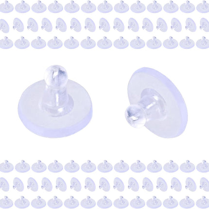 Earring Backs for Studs 240pcs Earring Backings Stoppers Pierced Ear Backings Clear Rubber Bullet Clutch Plastic Locking Ear Backs for Posts