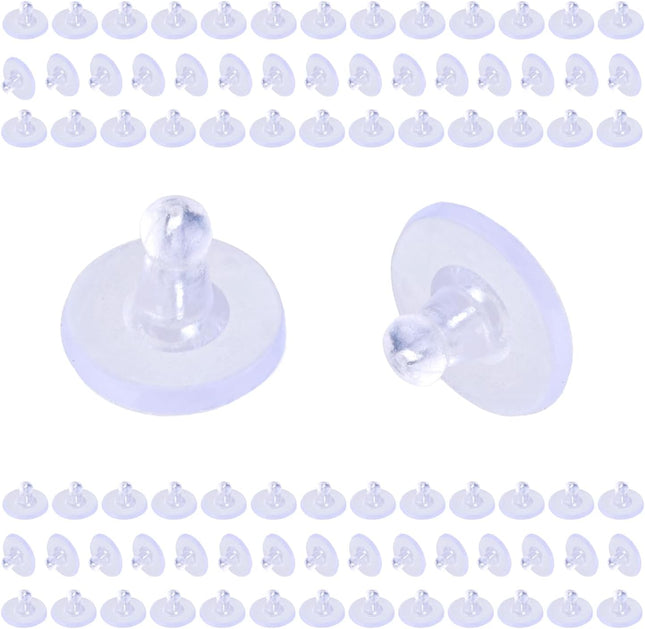 Earring Backs for Studs 240pcs Earring Backings Stoppers Pierced Ear Backings Clear Rubber Bullet Clutch