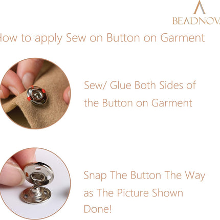 Snaps Buttons for Sewing Leather Snaps Button Press Sewing Tools Fastener Tools for Clothes (106 Sets, 3 Sizes)